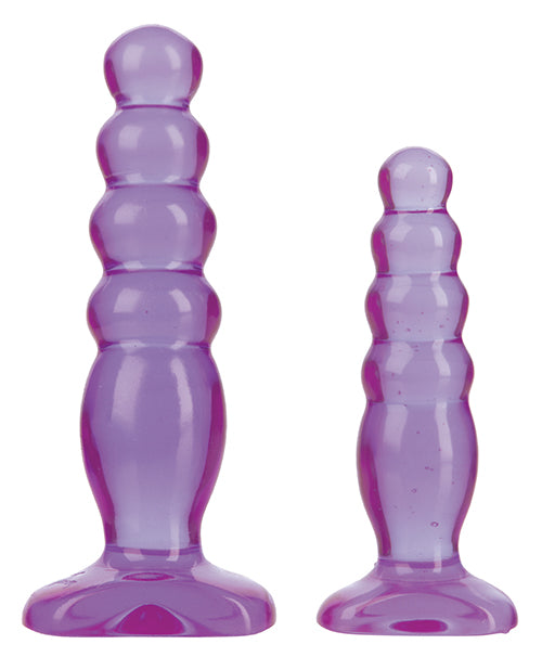 Crystal Jellies Purple Anal Trainer Kit with Graduated Bulb Shape