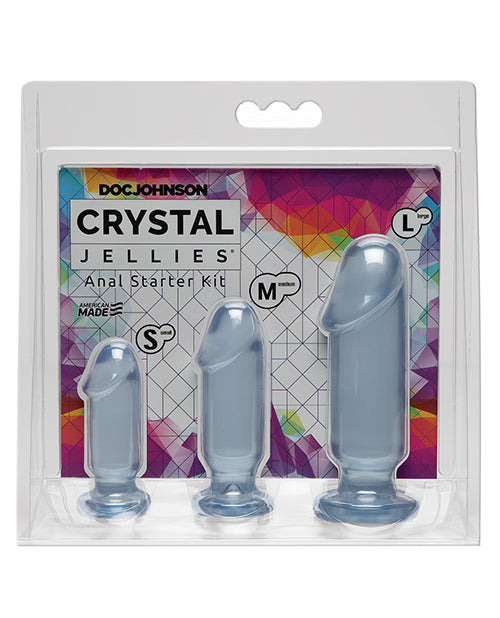 Crystal Jellies Anal Products Clear Anal Starter Kit with Graduated Sizes and Comfortable Base for Beginner-Friendly Exploration