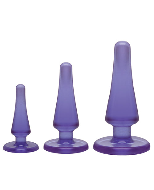 Crystal Jellies Anal Initiation Kit with Graduated Sizes – Purple Anal Plug Set