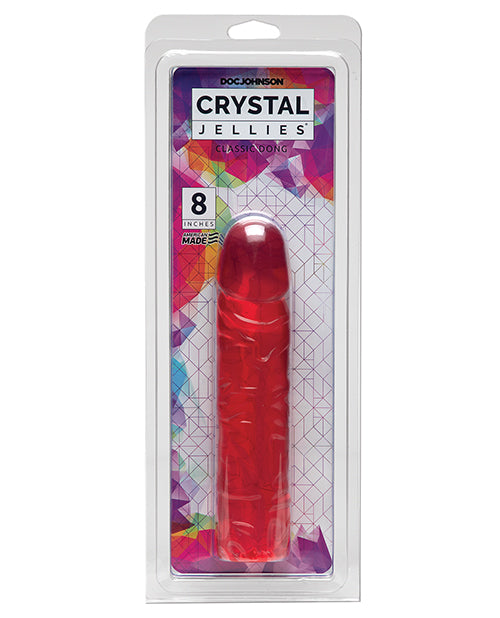 Crystal Jellies Dildo Pink Transparent Flexible Shaft Veined Texture for Realistic Sensation and Comfortable Use