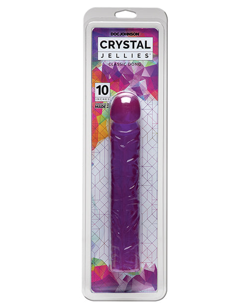 Crystal Jellies Dildo 10-inch Flexible Shaft Veiny Texture for Realistic Sensation and Safe Pleasure