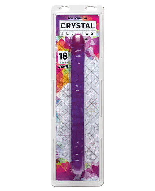 Crystal Jellies Double Dong Purple Flexible Veined Texture for Versatile Stimulation
