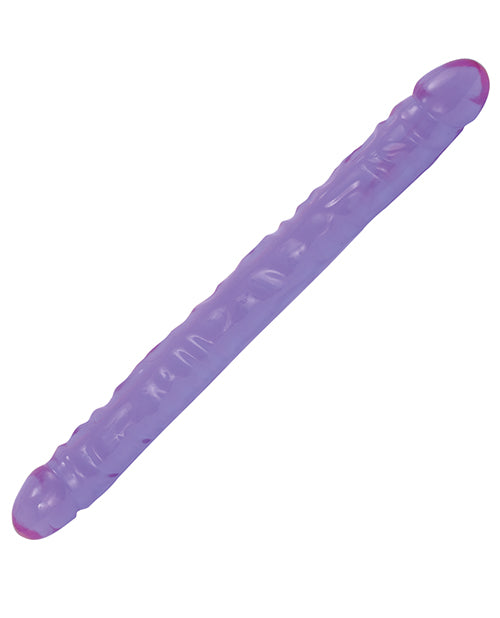 Crystal Jellies 18" Double Dong in Purple with Veined Texture