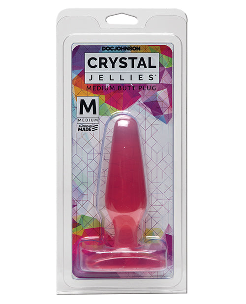 Crystal Jellies Anal Products Medium Butt Plug Smooth Teardrop Shape Flared Base for Comfortable Secure Anal Play