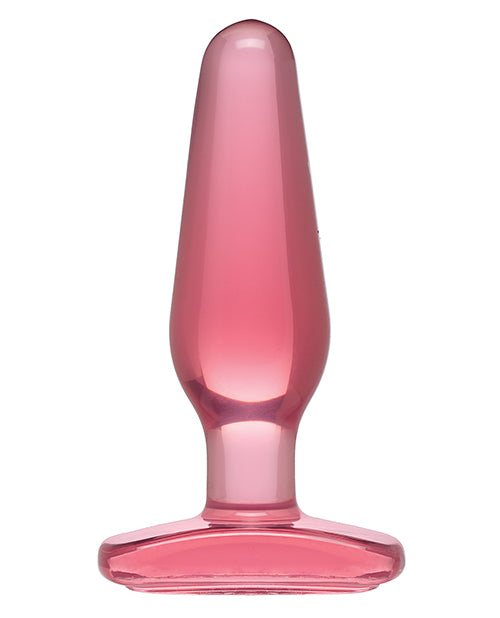 Crystal Jellies Medium Pink Butt Plug with Smooth Teardrop Shape