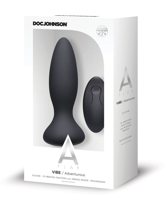 A-Play Anal Plug Silicone Rechargeable 10 Vibration Patterns with Remote Control for Customizable Anal Pleasure