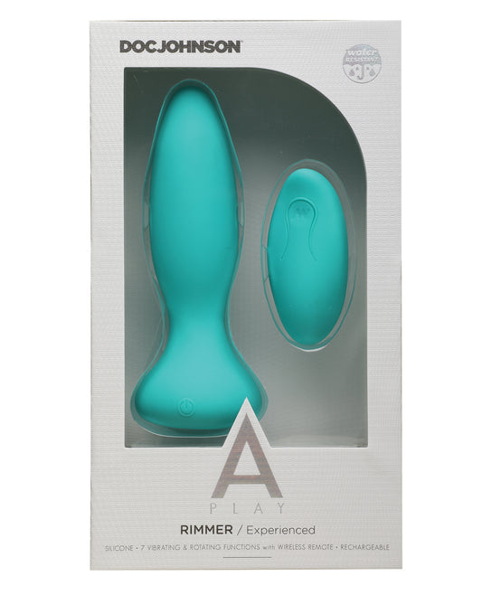Rimmer Experienced Teal Rechargeable Silicone Anal Plug with Remote Control
