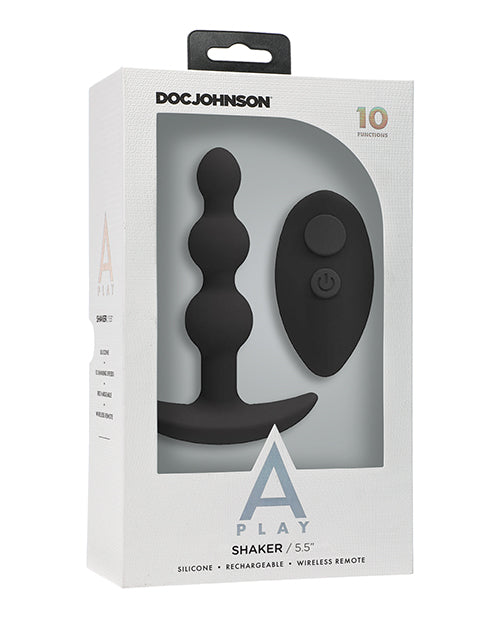 A-Play Anal Plug Beaded Silicone Vibrating Design with Wireless Remote for Progressive Anal Pleasure
