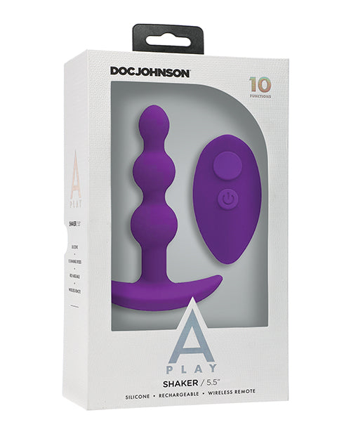 A-Play Anal Plug Vibrating Beaded Silicone with Wireless Remote for Comfortable Anal Stimulation