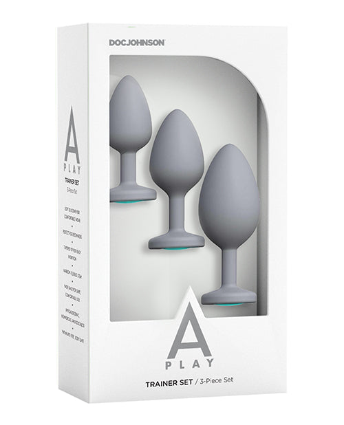 A-Play Anal Products Silicone Trainer Set with Spade Shape and Graduated Sizes for Comfortable Anal Play