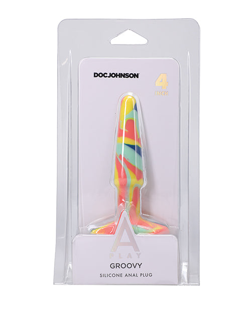 A-Play Anal Plug Multicolor Silicone Tapered Tip Wide Base for Comfortable Anal Play