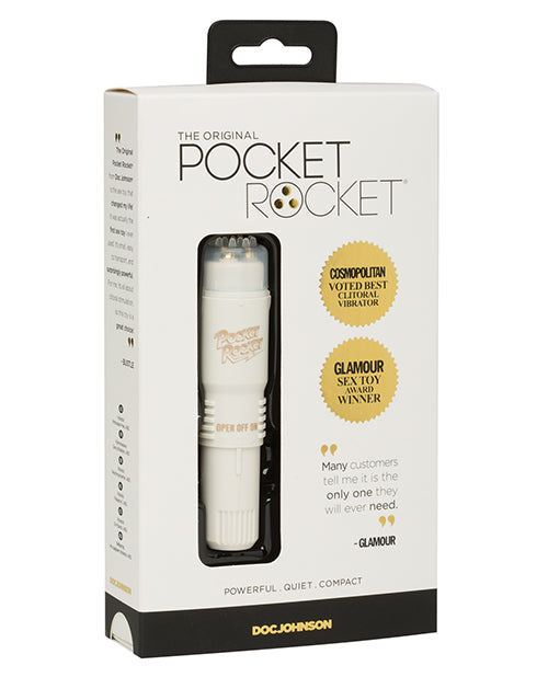 Pocket Rocket Stimulator Mini Vibrator Multi-Speed Gold Hardware for Discreet Clitoral Stimulation