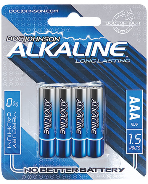 Doc Johnson AAA alkaline batteries four pack extra longevity for adult toys and electronic products
