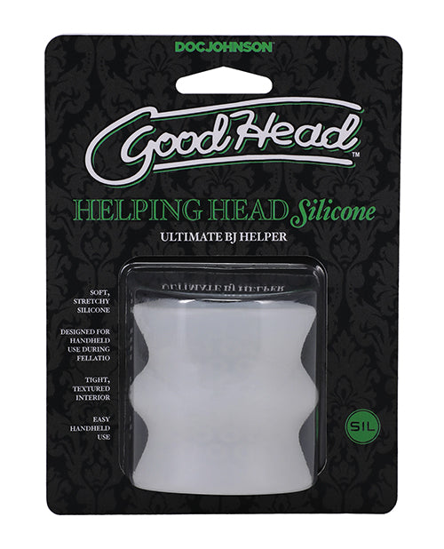 GoodHead Silicone Stroker with Textured Massage Beads and Frosted Stretch Design for Enhanced Oral Sensation