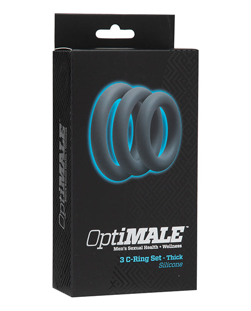 OptiMALE Silicone Penis Enhancement Rings Ultra-Stretchable Three Sizes for Stamina Support