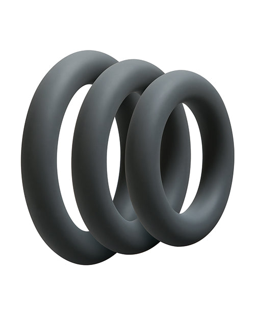 OptiMALE Thick Silicone C-Ring Kit in Slate – Adjustable Enhancement Rings