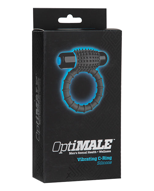 OptiMale Penis Enhancement Vibrating C-Ring with Stretchable Silicone and Removable Bullet for Enhanced Intimacy