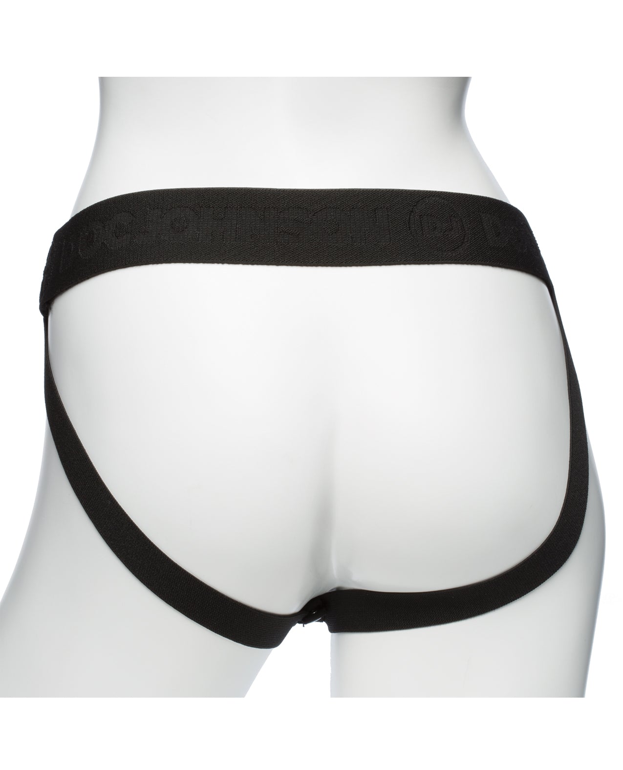Unisex Hollow Silicone Strap-On Set with Elastic Harness - Black