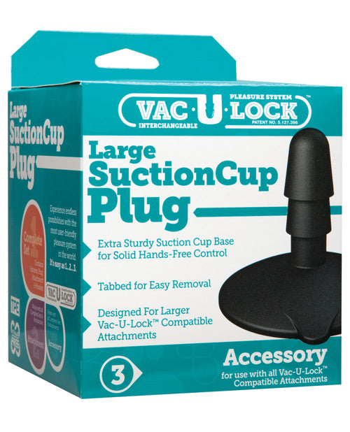 Vac-U-lock Dongs & Dildos Large Suction Cup Plug with Sturdy Base and Pull Tab for Secure Hands-Free Attachment Play