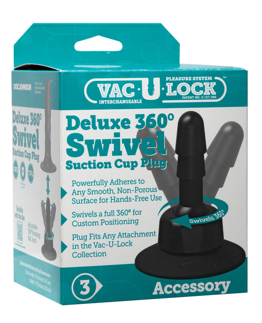Vac-U-Lock Dongs & Dildos Deluxe 360 Swivel Suction Cup Plug with Rotating Ball Joint for Hands-Free Attachment Play