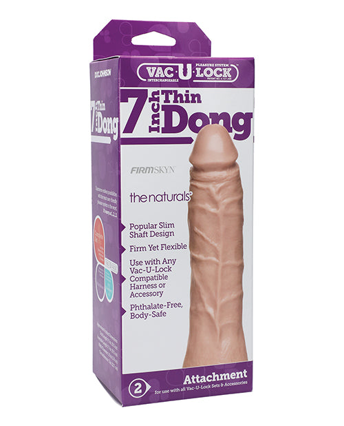 Vac-U-Lock Strap On 7-Inch Thin Dong Realistic Design Body-Safe PVC for Secure Harness Play