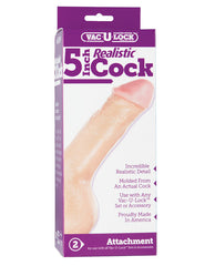 Vac-U-lock Strap-On Attachment 5-Inch Realistic Hand-Painted Detail Body-Safe for Versatile Compatibility