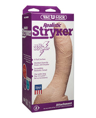 Vac-U-lock strap-on attachment realistic 9-inch curved phthalate-free for versatile Vac-U-Lock harness play