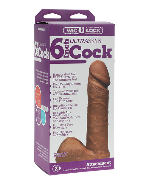 Vac-U-Lock Strap On 6 Inch Attachment Dual-Density ULTRASKYN Realistic Detailing for Authentic Strap-On Play