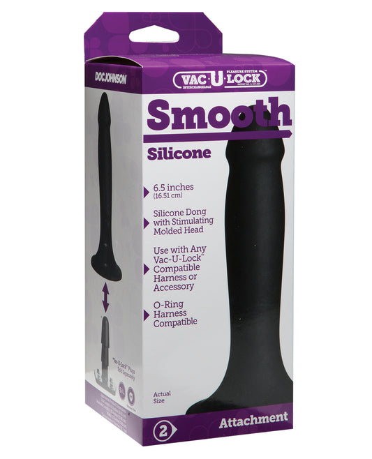 Vac-U-lock Strap On Smooth Silicone Dong Abstract Phallic Design with Molded Head for Harness Play