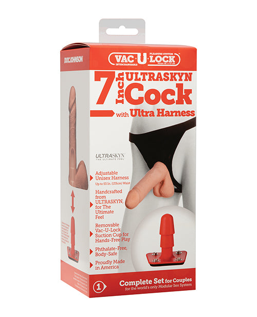 Vac-U-Lock Strap On with 7-Inch ULTRASKYN Cock Adjustable Harness for Realistic Intimate Play