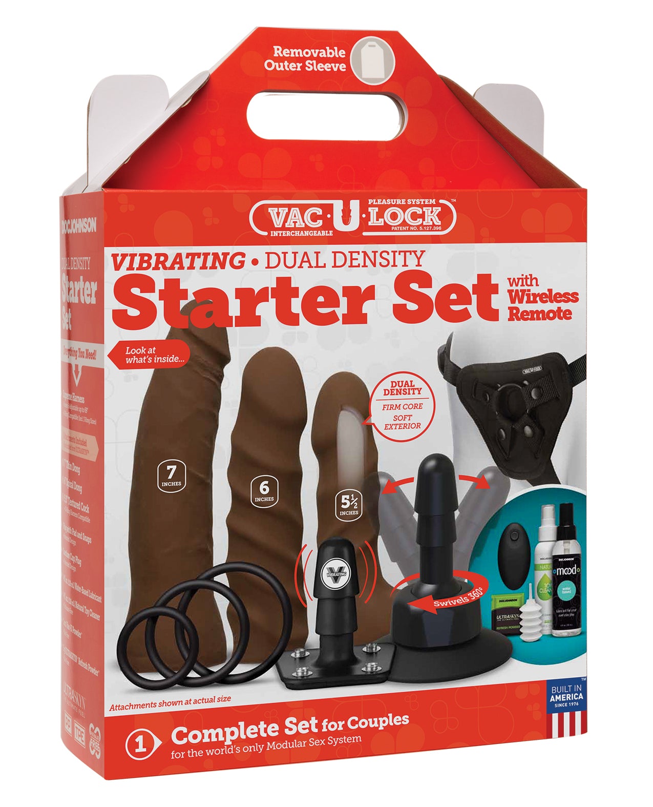 Vac-U-Lock Dongs & Dildos Dual Density ULTRASKYN Attachments Rechargeable Vibrating Plug for Realistic Strap-On Play