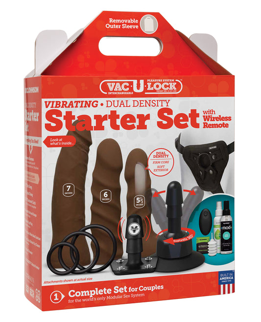 Vac-U-Lock Dongs & Dildos Dual Density ULTRASKYN Attachments Rechargeable Vibrating Plug for Realistic Strap-On Play