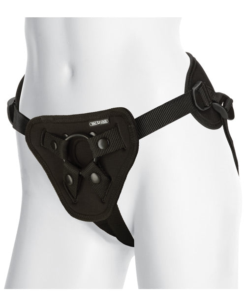 Supreme Adjustable Neoprene Strap-On Harness with Open Crotch - Black