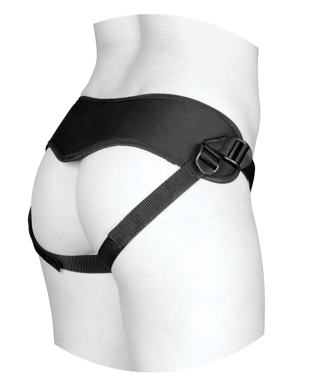 Vac-U-Lock Supreme Harness with Vibrating Plug – Black Strap-On System