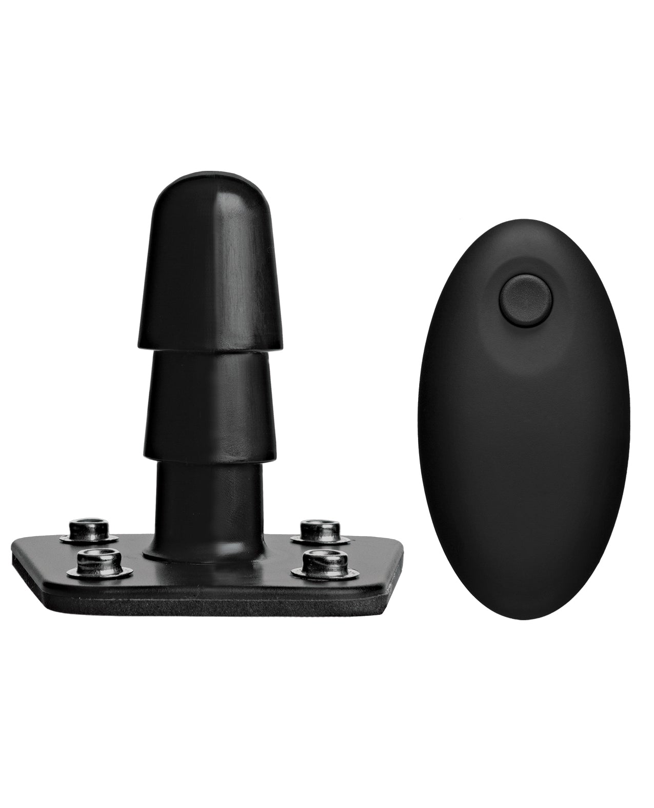 Vac-U-Lock Supreme Harness with Vibrating Plug – Black Strap-On System