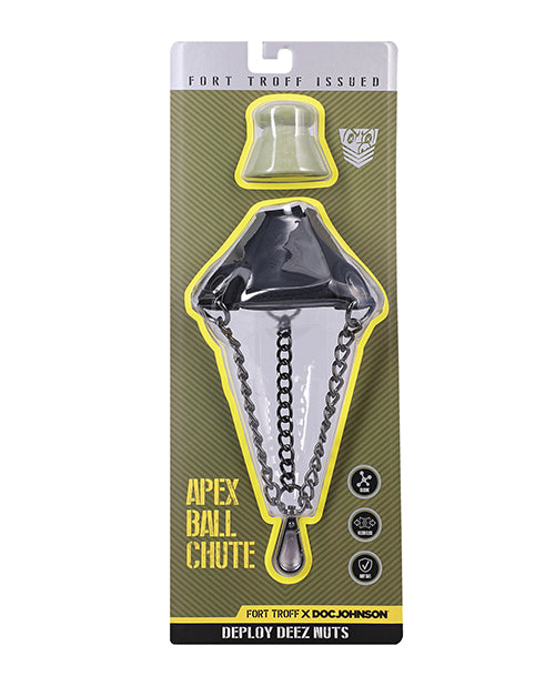 Fort Troff Penis Enhancement Chained Silicone Ball Stretcher with Adjustable Velcro for Secure Fit and Custom Ball Play