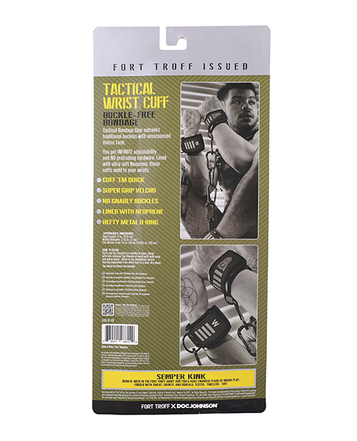 Fort Troff Tactical Wrist Cuffs with Neoprene Lining & Velcro Closure