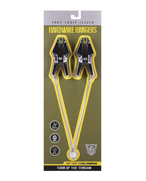 Fort Troff Nipple Clamps Extra-Wide Silicone Pads Aluminum O-ring for Secure Bondage Play