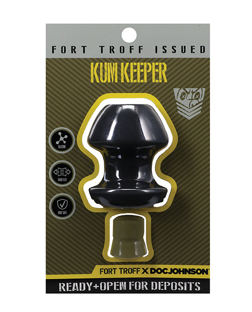 Fort Troff Anal Plug Medium Silicone Black with Removable Stopper for Secure Versatility and Comfortable Play