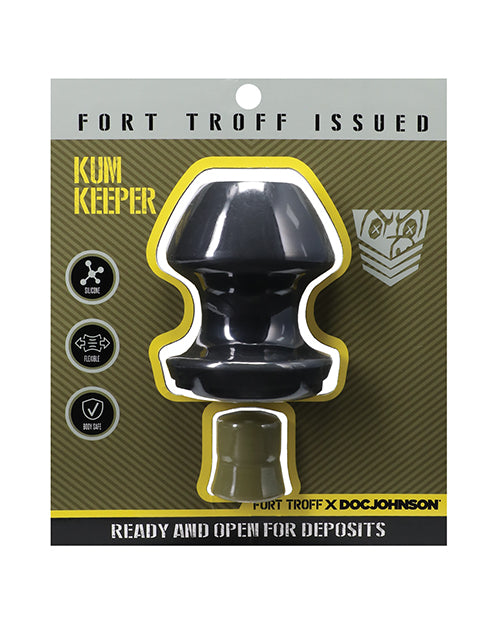 Fort Troff Anal Plug Large Black Silicone with Removable Stopper for Secure and Customizable Retention