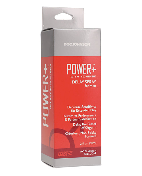 Doc Johnson Sexual Enhancer Power+ Spray with Lidocaine and Yohimbe Extract for Prolonged Intimate Control
