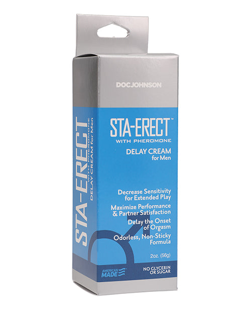 Doc Johnson Sexual Enhancer Sta-Erect Creme with 7.5% Benzocaine and Pheromones for Delayed Climax