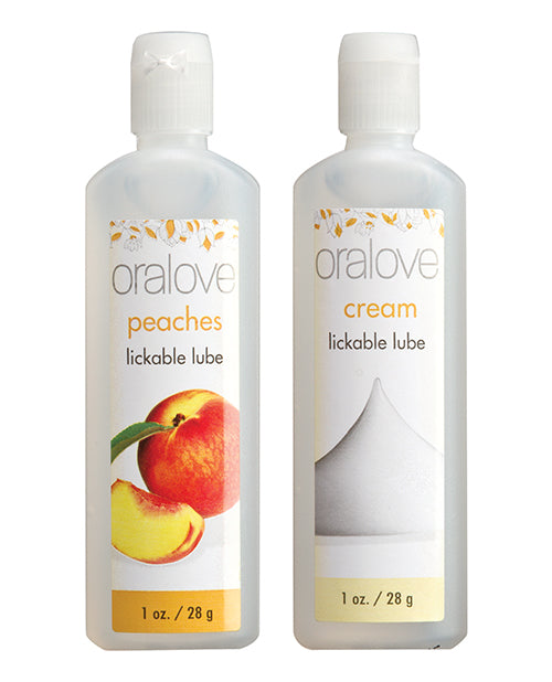 Oralove Peaches & Cream Flavored Lubricant Duo for Oral Pleasure