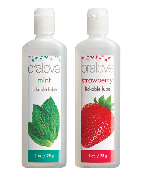 Oralove Delicious Duo Flavored Lubricant Set – Strawberry & Mint Lubricants