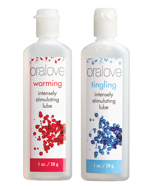 Oralove Delicious Duo Flavored Lubricant Set with Warming & Tingling Sensations