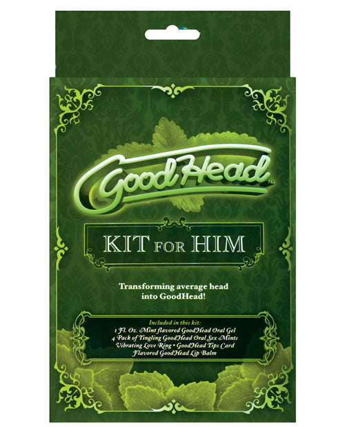 GoodHead Sexual Enhancers Kit with Mint Flavored Gel and Vibrating Love Ring for Enhanced Oral Pleasure