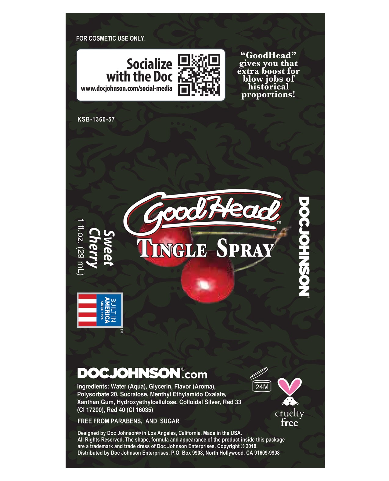 GoodHead Tingle Spray Sweet Cherry Flavor Sexual Enhancer