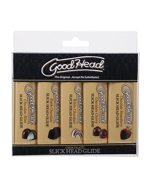 GoodHead Lubricant Set Assorted Chocolate Flavors Water-Based Vegan Glide for Enhanced Intimacy