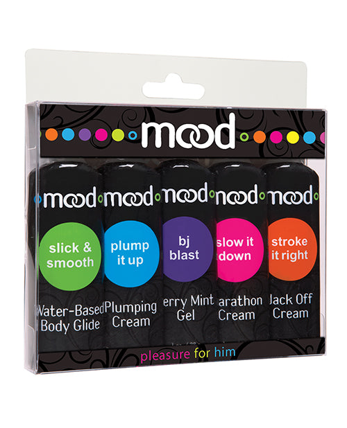 Mood Lubricants Multi-Pack Bottle Water-Based Flavored Cream Five Variety for Enhanced Male Intimacy