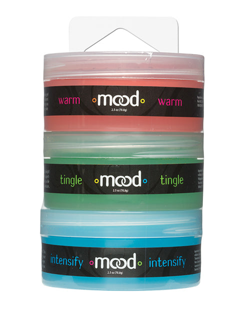 Mood Lube Kissable Foreplay Gels Pack with Warm, Tingle, and Intensify Flavors